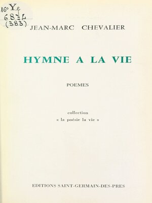 cover image of Hymne à la vie
